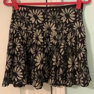 Black & white floral skirt